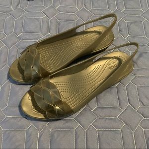 Crocs Isabella Slingback Wedge Black size 8